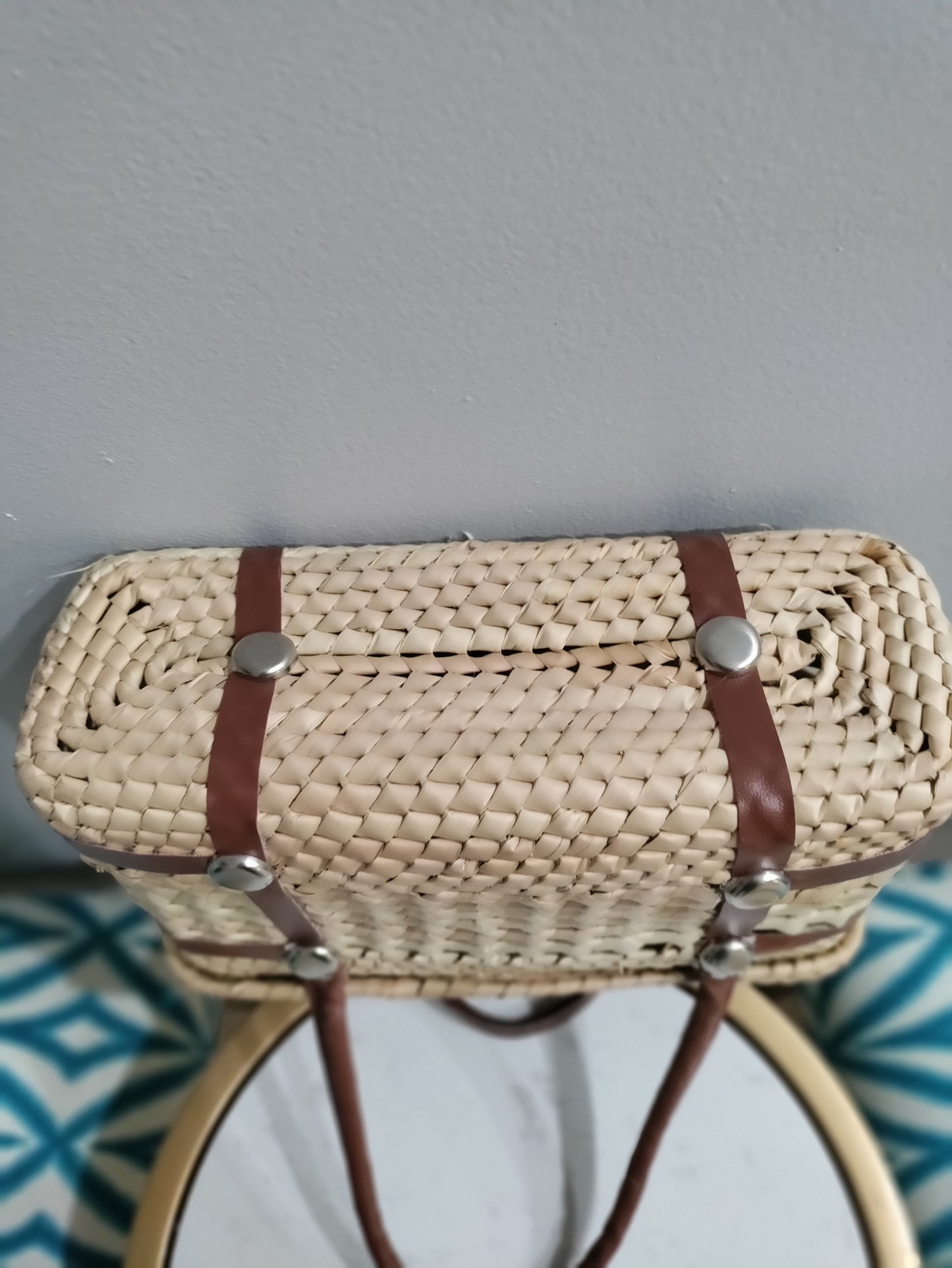 Wicker basket purse handbag