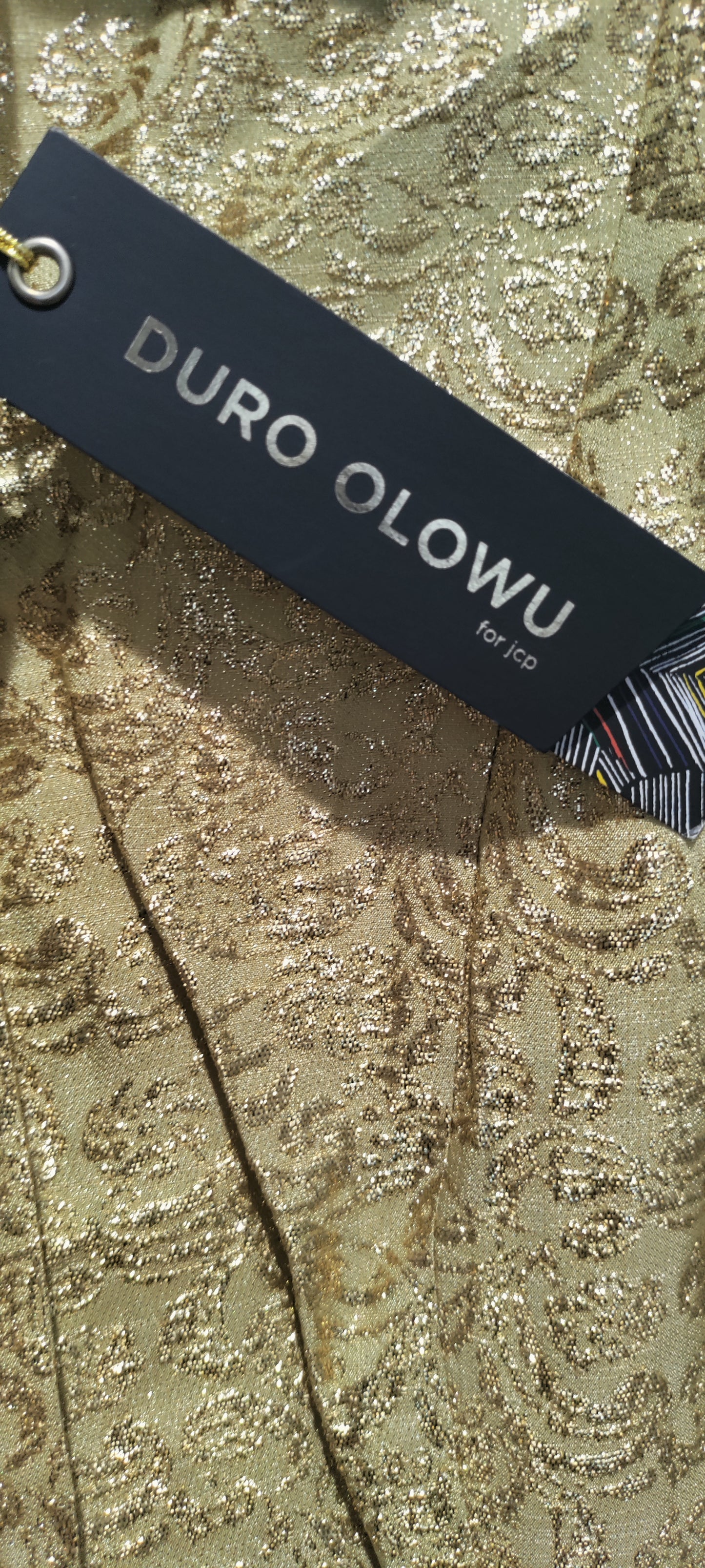 Metallic Gold and green mini dress