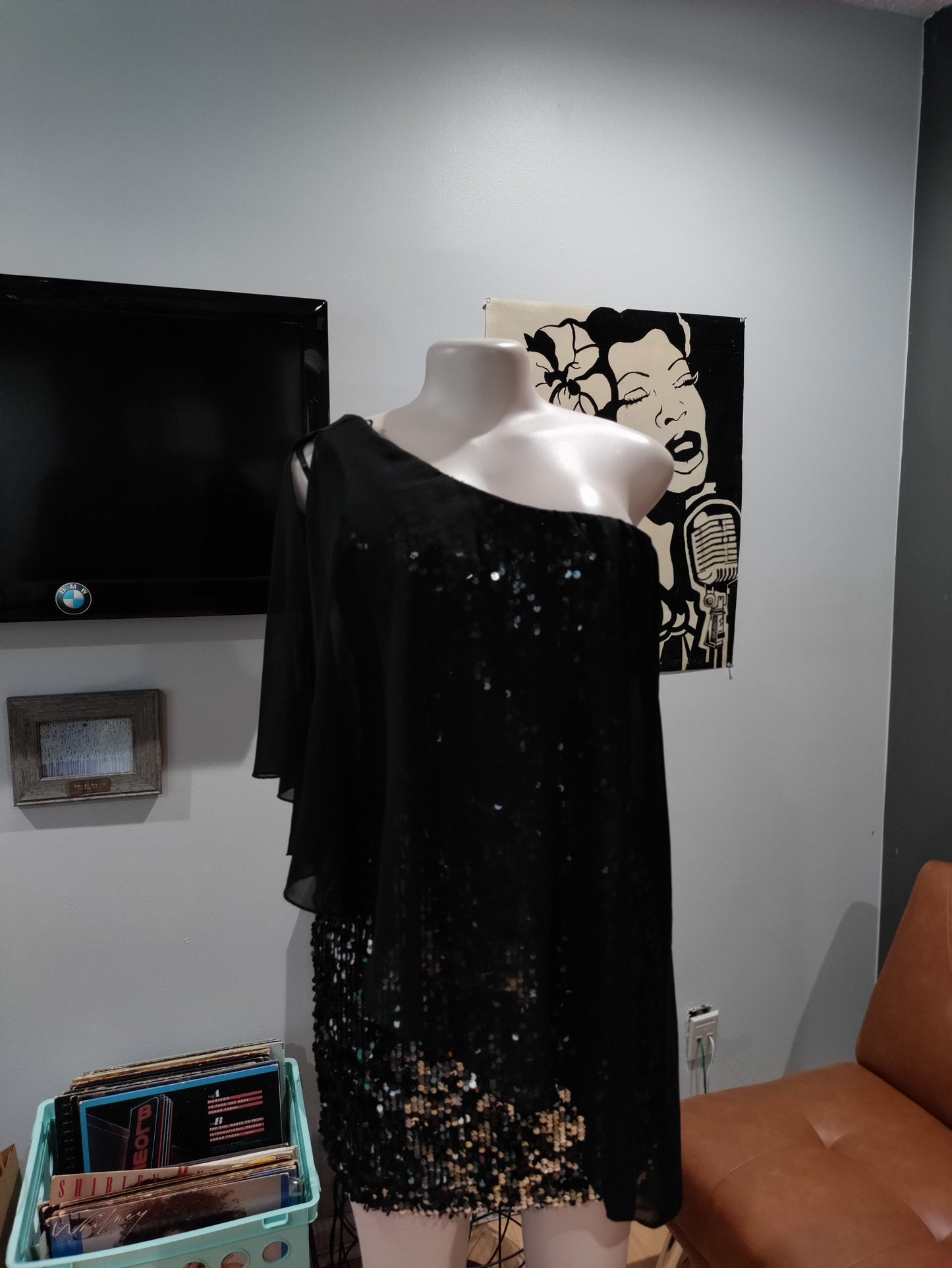 B Darlin one shoulder sequins dress