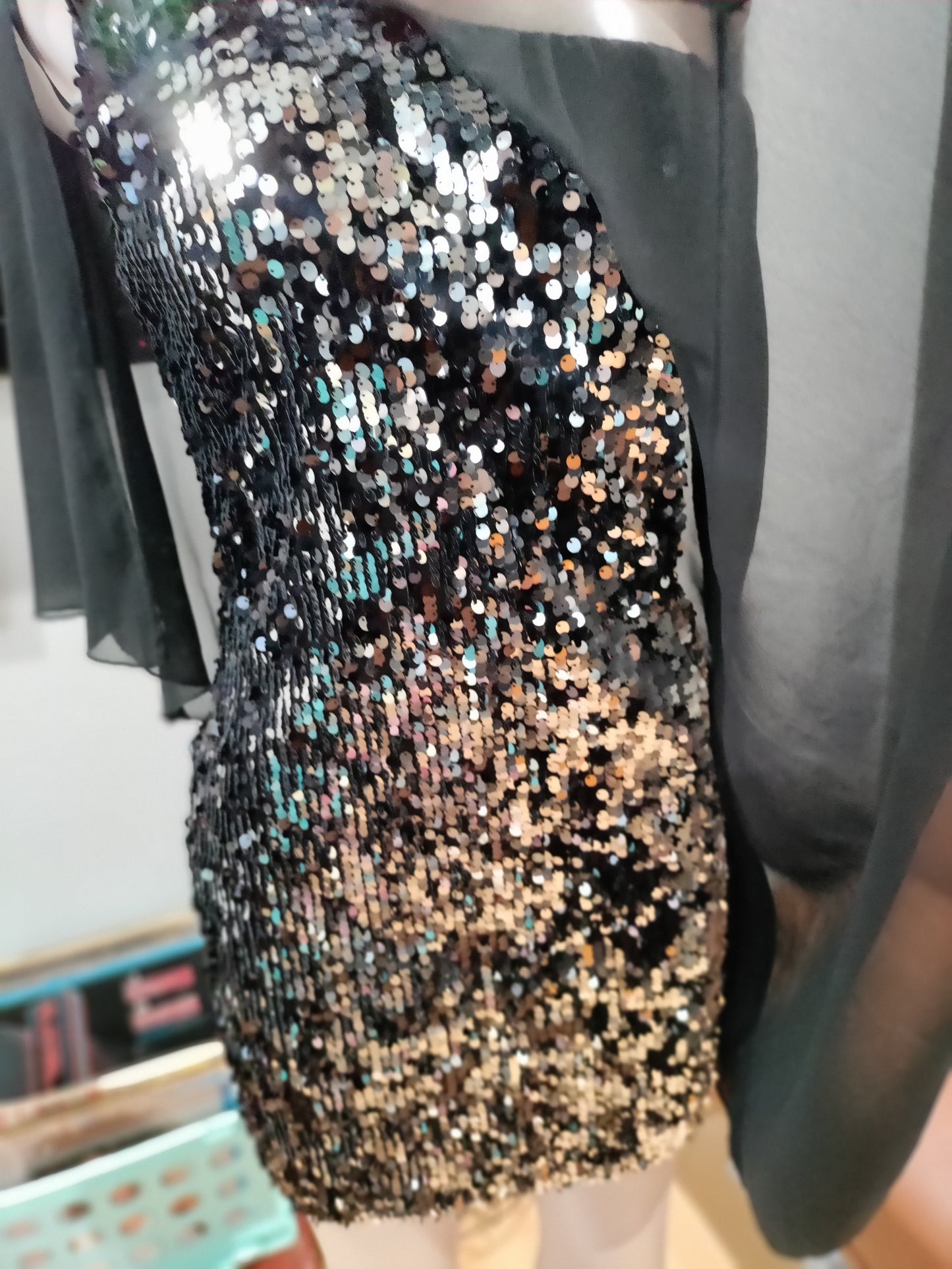 B Darlin one shoulder sequins dress