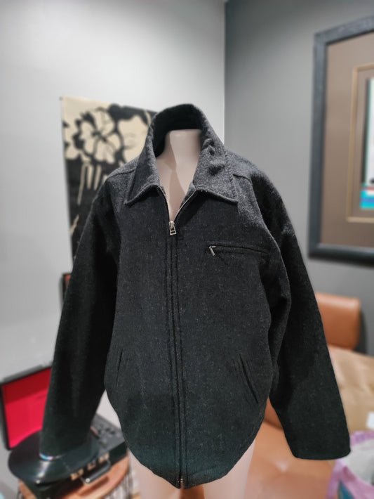 Structure Brand Men's Bomber Jacket  gray heavy long sleeves