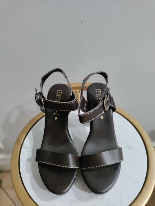 Italian made chunky ankle strap heels