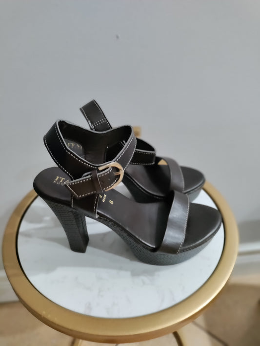 Italian made chunky ankle strap heels
