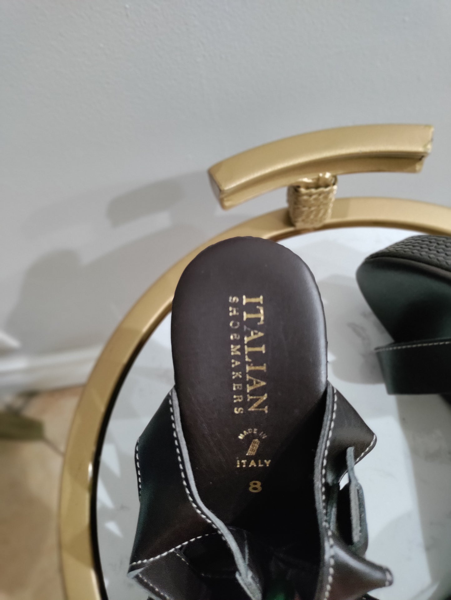 Italian made chunky ankle strap heels