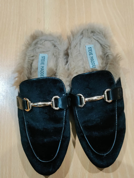 Steve Madden Velvet Fur Mules