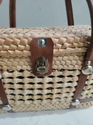 Wicker basket purse handbag