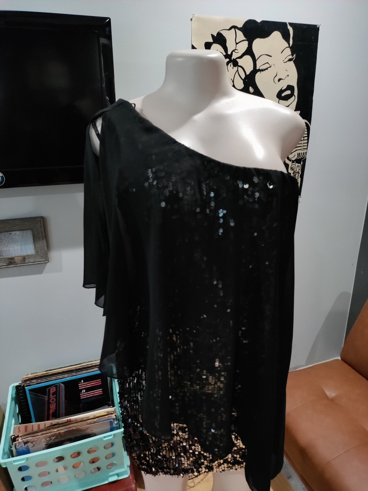 B Darlin one shoulder sequins dress