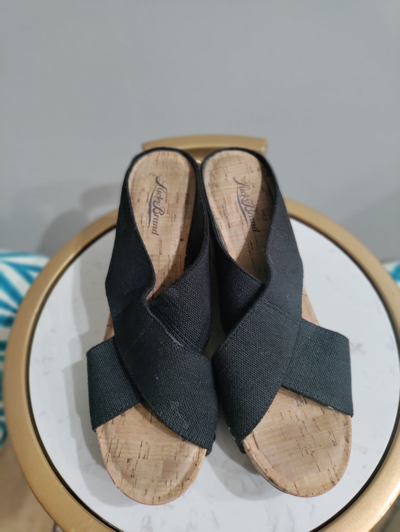 Lucky Brand wedge mules
