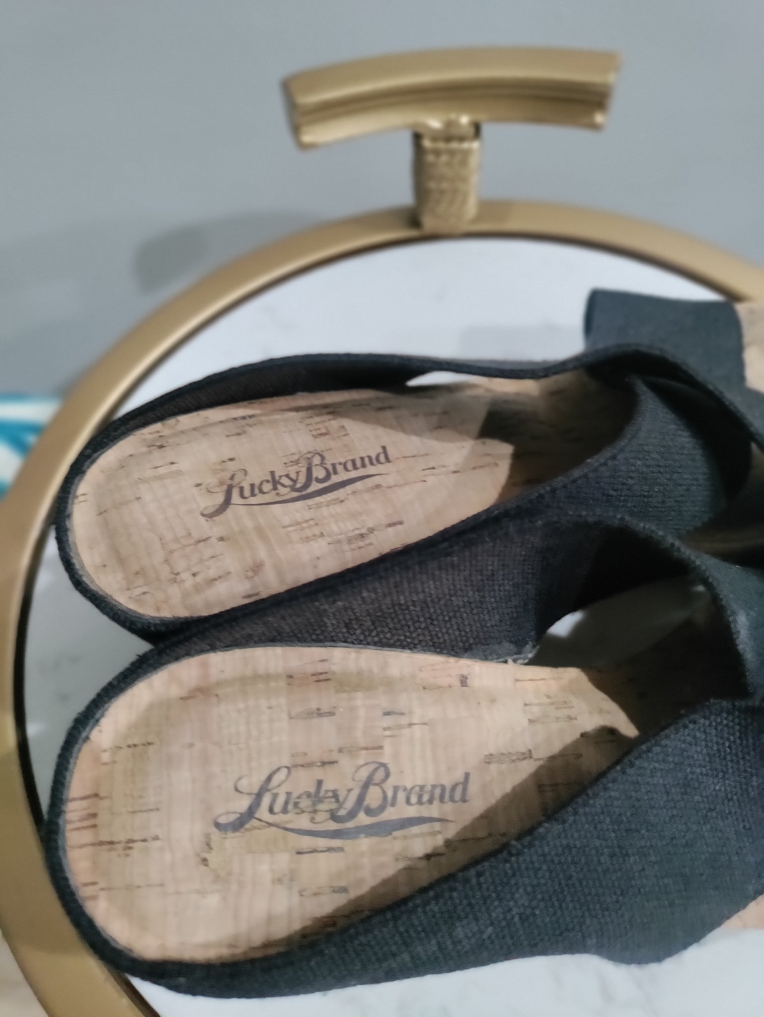 Lucky Brand wedge mules