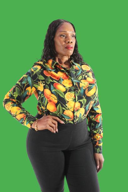 Forever 21 Orange Fruit Blouse